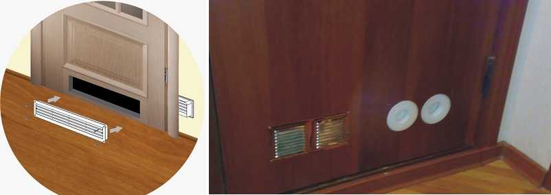 Для установки в двери также есть специальные вентиляционные решетки