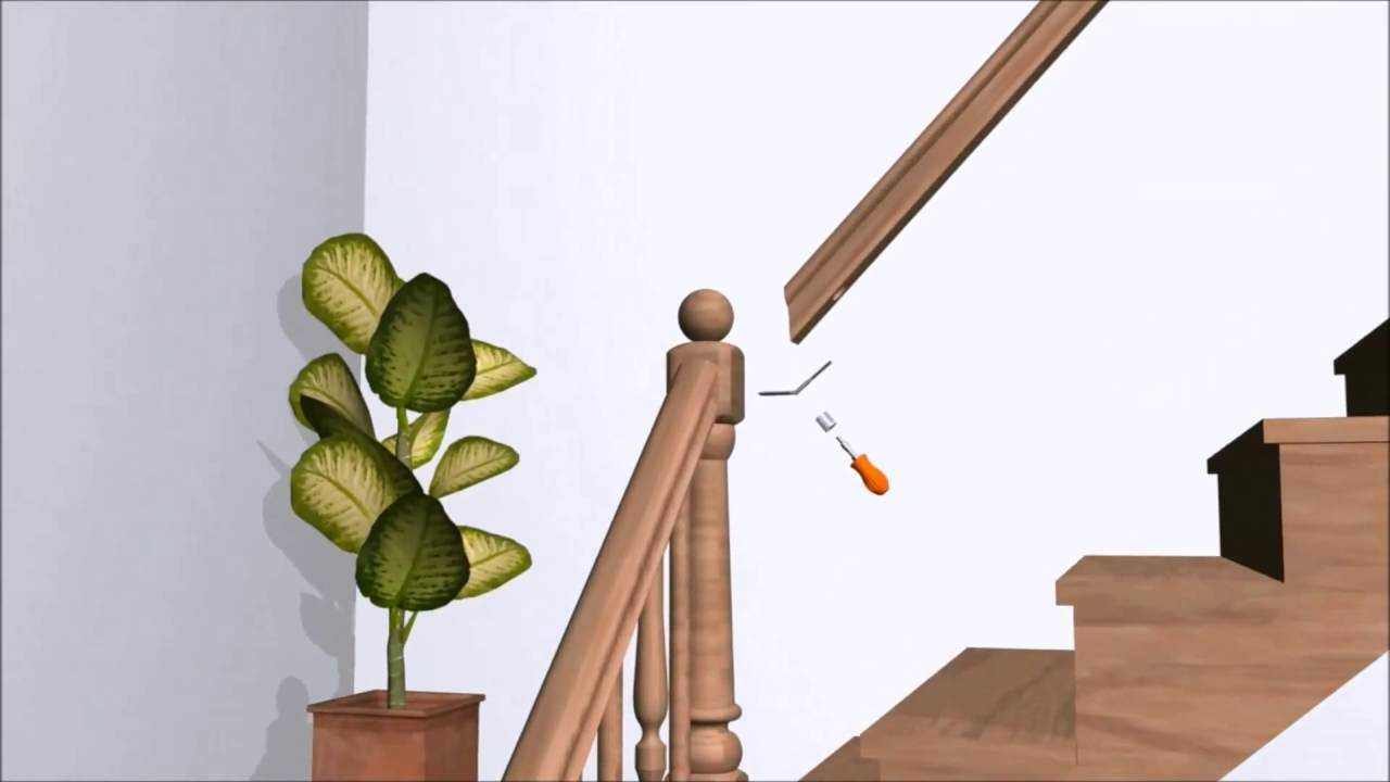 Принцип соединения лестничного столба и перил под углом